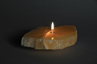 Sunrise Onyx Stone Floating Candle oil lamp by The Rock Star Gallery for interior or exterior settings.