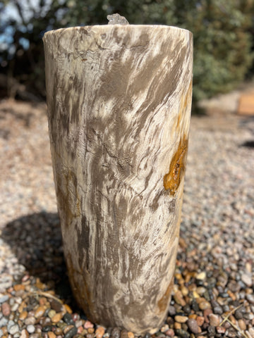 Petrified Wood Infinity Fountain in a landscape setting