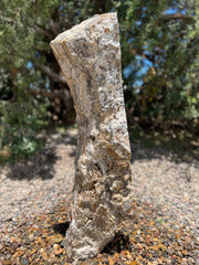 Black Canyon Onyx stone fountain by The Rock Star Gallery in stone garden landscape design.
