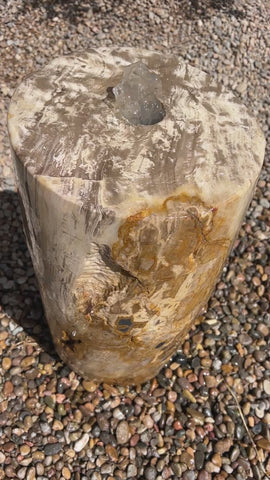 Petrified Wood Infinity Fountain in a landscape setting