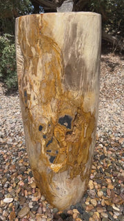 Petrified Wood Infinity Fountain in a landscape setting
