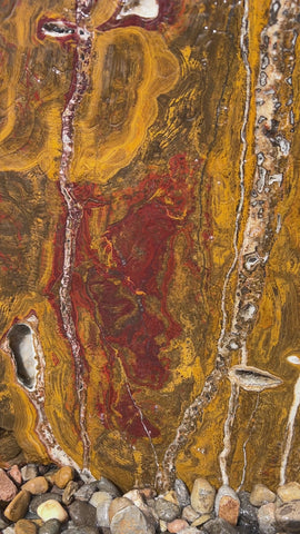Caramel Canyon Onyx stone fountain made by The Rock Star Gallery®.