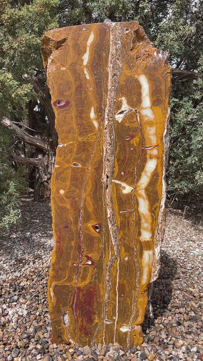 Caramel Canyon Onyx stone fountain made by The Rock Star Gallery®.