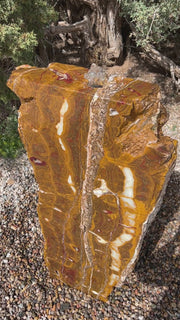 Caramel Canyon Onyx stone fountain made by The Rock Star Gallery®.