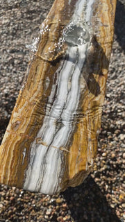 Caramel Canyon Onyx Fountain with a window from The Rock Star Gallery®