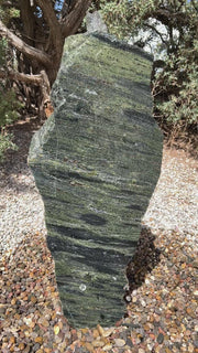 Rocky Mountain Green Granite stone fountain by The Rock Star Gallery in stone garden landscape design.