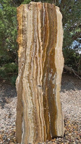 Caramel Canyon Onyx stone fountain made by The Rock Star Gallery®.