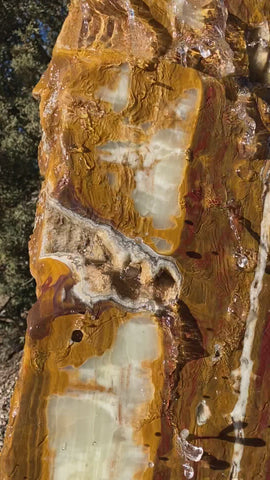 Verde Canyon Onyx stone fountain by The Rock Star Gallery® in a courtyard setting.