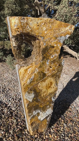 Caramel Canyon Onyx Fountain with a window from The Rock Star Gallery®