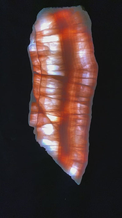 Radiant Rock Wall Panel by The Rock Star Gallery. LED color changing stone wall panel made from onyx stone.