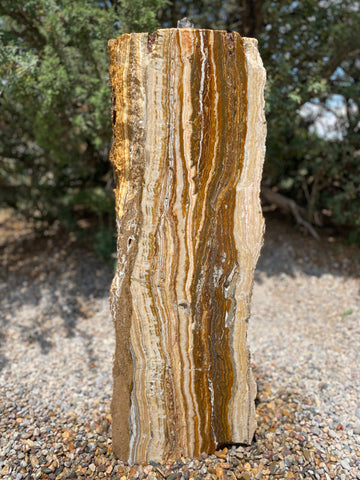 Caramel Canyon Onyx stone fountain made by The Rock Star Gallery®.