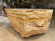 Apache Gold Travertine Stone Fire Table boulder from The Rock Star Gallery.