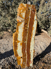 Verde Canyon Onyx stone fountain by The Rock Star Gallery® in a courtyard setting.