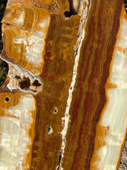 Verde Canyon Onyx stone fountain by The Rock Star Gallery® in a courtyard setting.