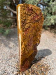 Verde Canyon Onyx stone fountain by The Rock Star Gallery® in a courtyard setting.