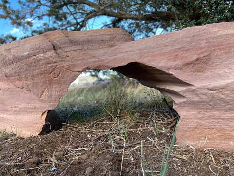 Salt River Sandstone stone bench from The Rock Star Gallery provides seating in any garden, patio, or landscape design..