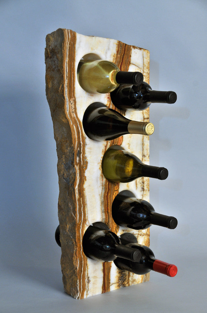 Fountains Stone Wine Holder Bottle Grand Canyon Red Onyx Wine