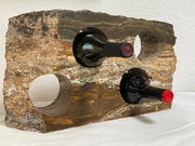 Stone wine bottle holder from The Rock Star Gallery is made from onyx and holds four bottles of wine.