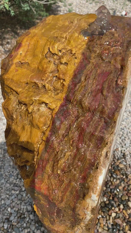 Verde Canyon Onyx stone fountain by The Rock Star Gallery® in a courtyard setting.