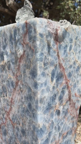 Heisenberg Blue Onyx stone fountain made by The Rock Star Gallery®.